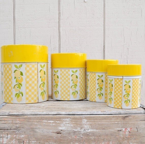 Yellow kitchen canisters 4