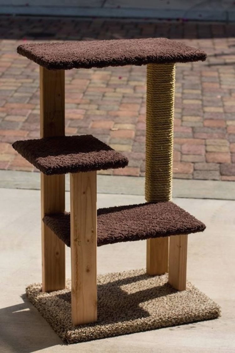 homemade cat tree house