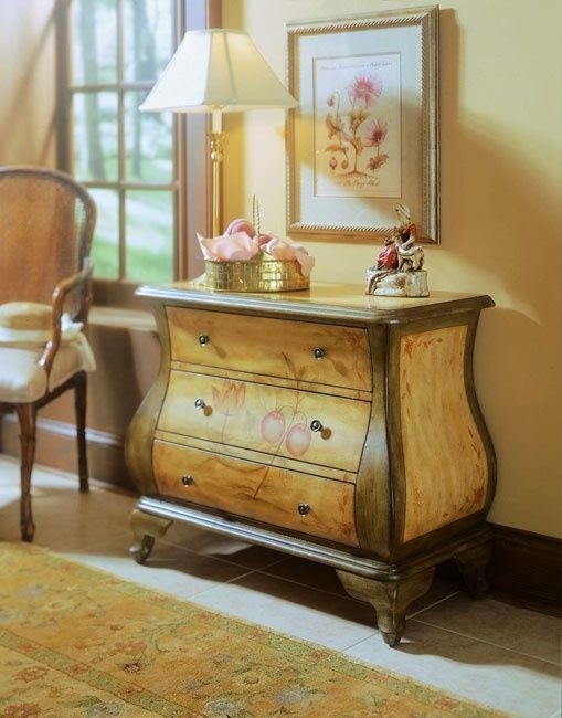 Hand painted golden honey and celery bombay chest