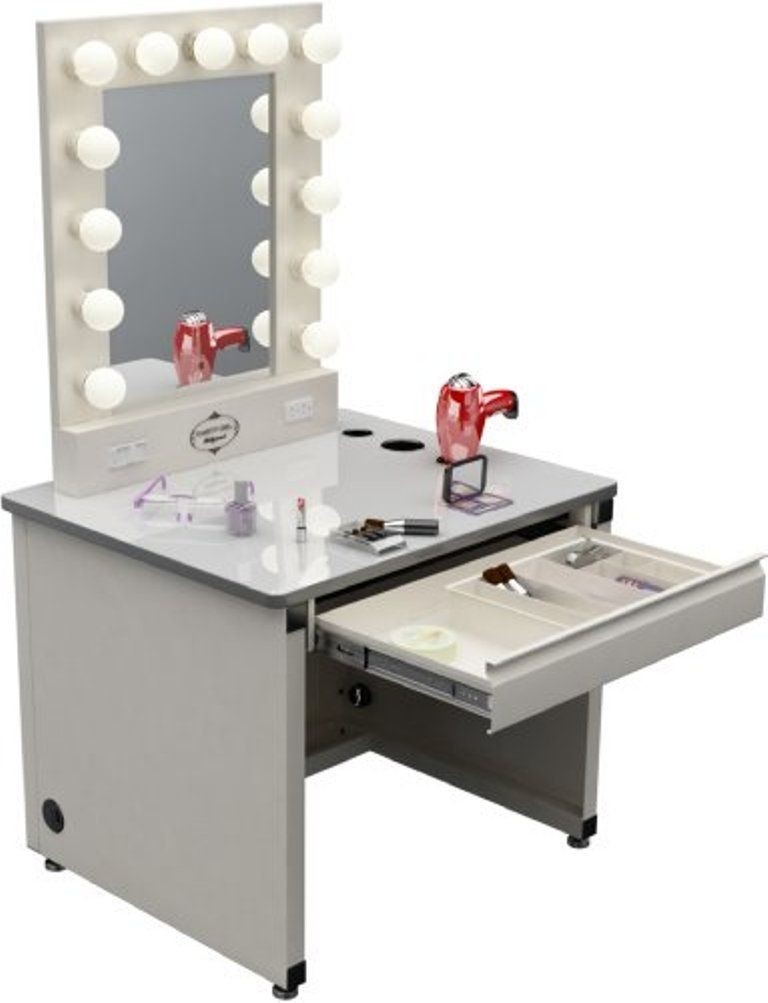 Makeup vanity table with lights and mirror