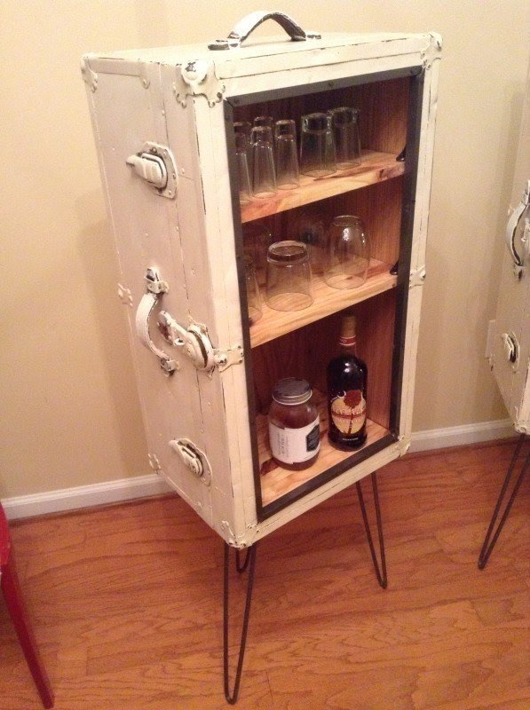 Matchin steamer trunk wine and liquor cabinets in furniture with