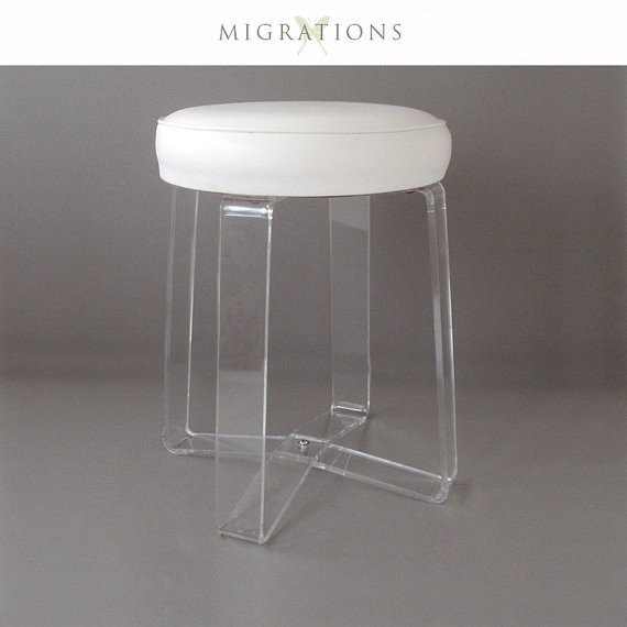 Mid century lucite acrylic stool