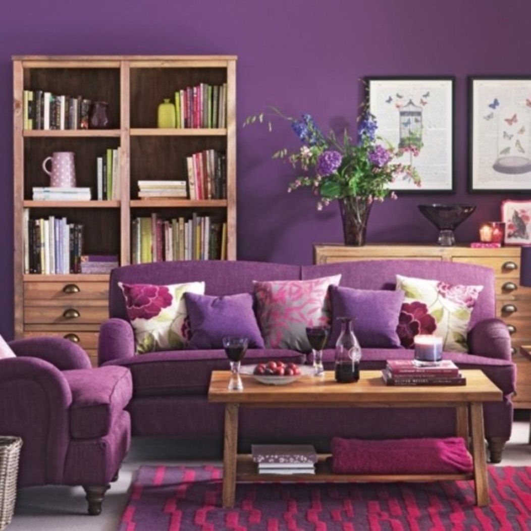 purple and brown living rooms