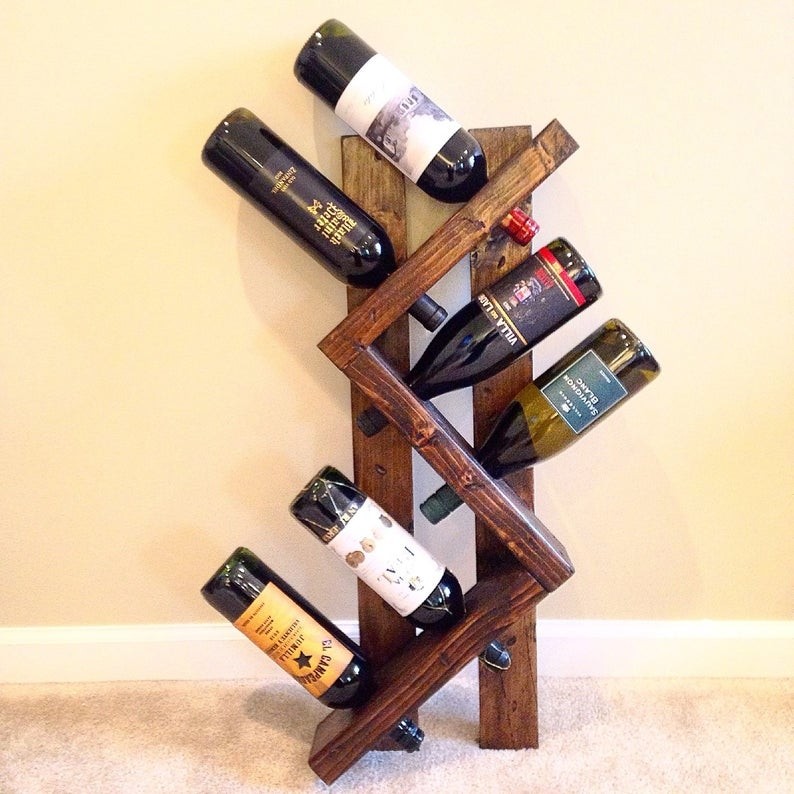 Rustic wall mounted wine rack