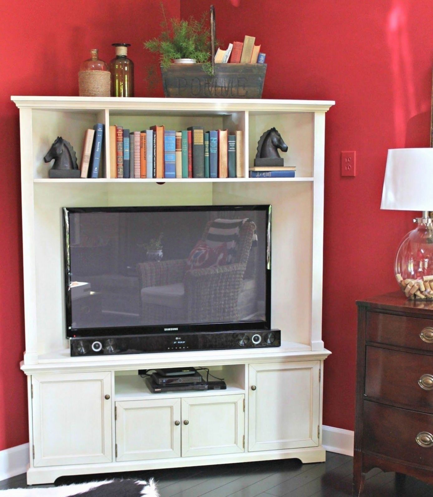 Tall corner deals tv cabinet