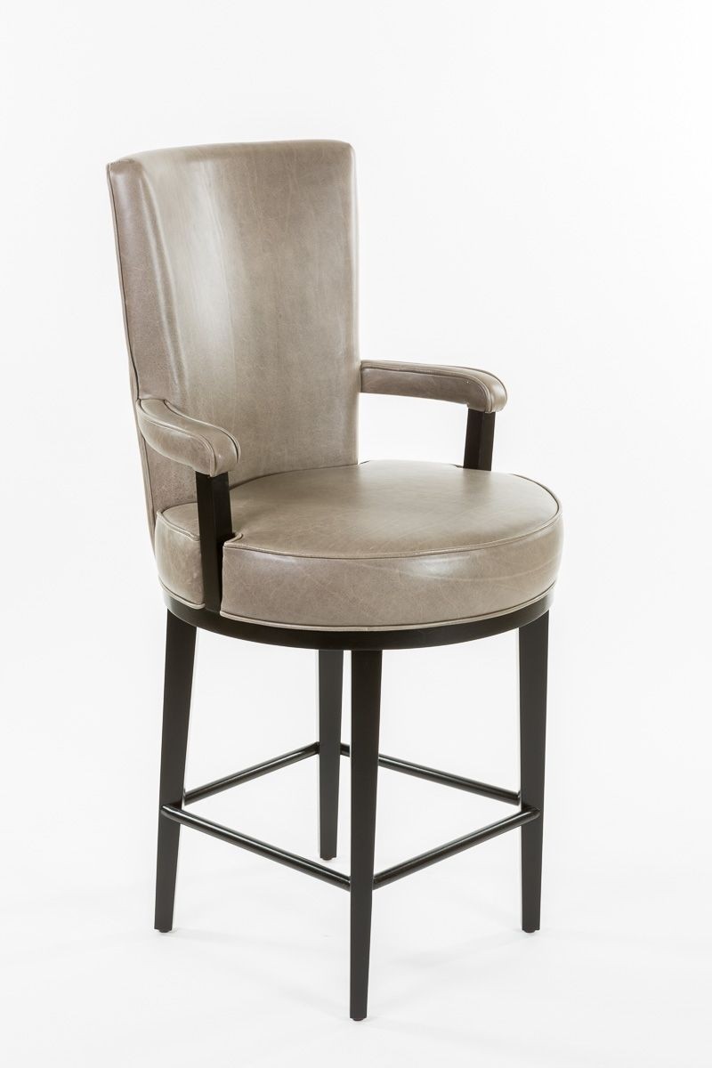 Upholstered bar stools with backs and arms