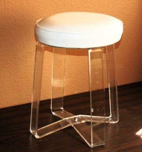 Vintage mid century lucite stool hollywood regency by rialto