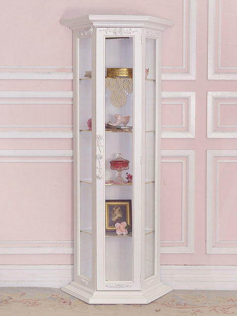 White corner curio cabinet