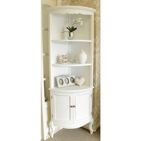 White Curio Corner Cabinet - Foter