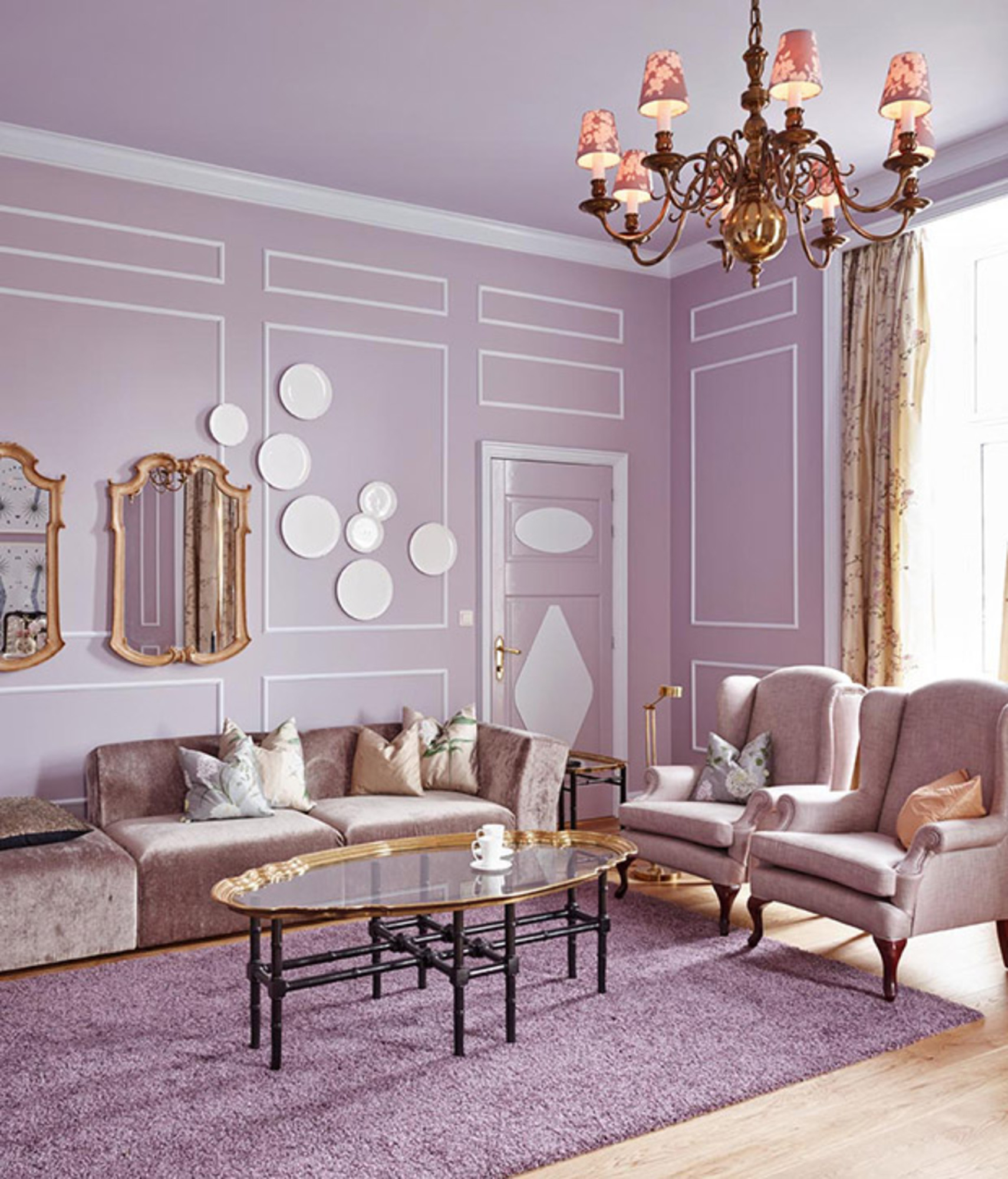 White purple living room