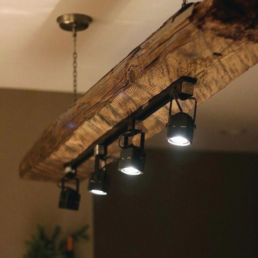 Wood beam light fixture