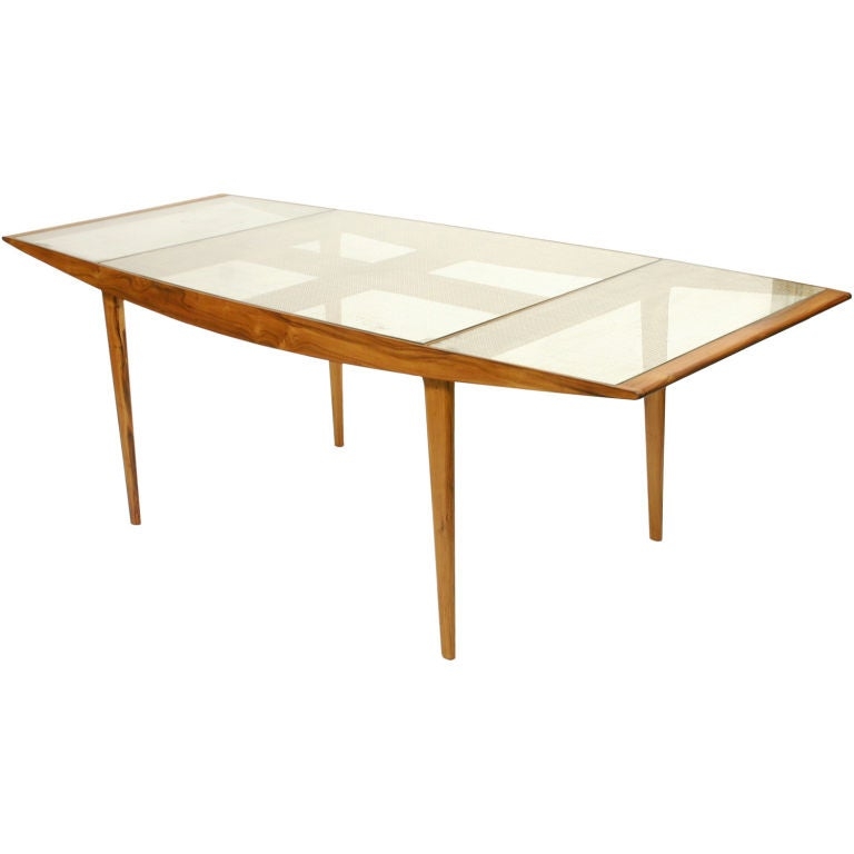 Wood dining table with glass top 13