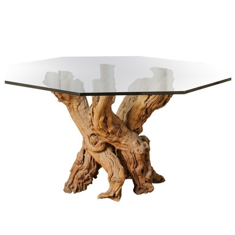 Wood dining table with glass top 3