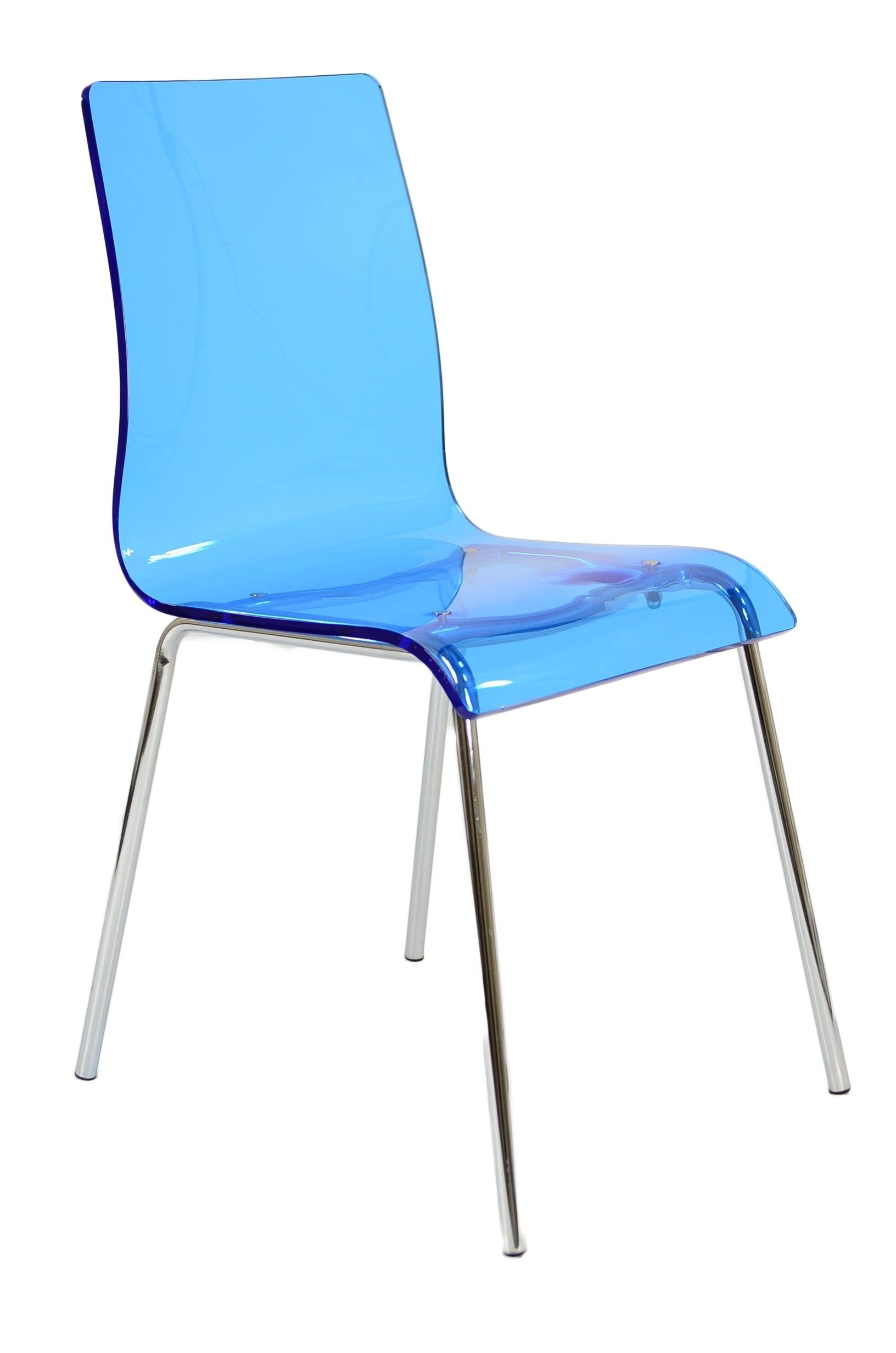 Ava blue sparkle acrylic dining chair