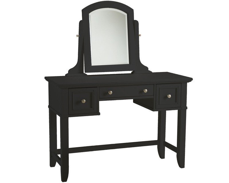 Black vanity desk with mirror 14
