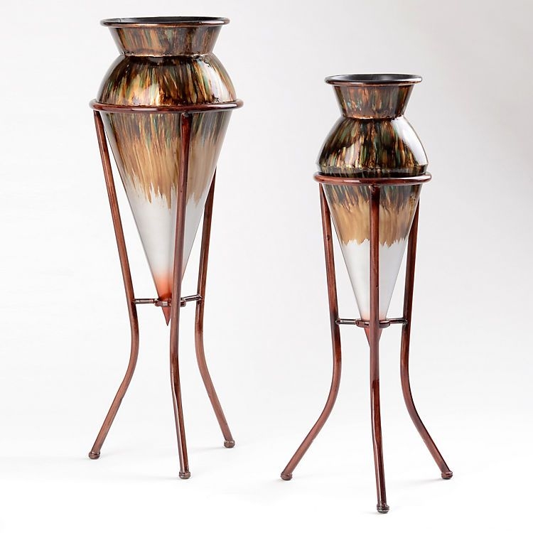 Bronze ombre metal floor vase set of 2 kirklands lifeonthelanai