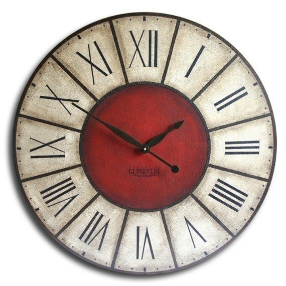 Interiors By Premier Wall Clock With Red And Green Hands Retro Design