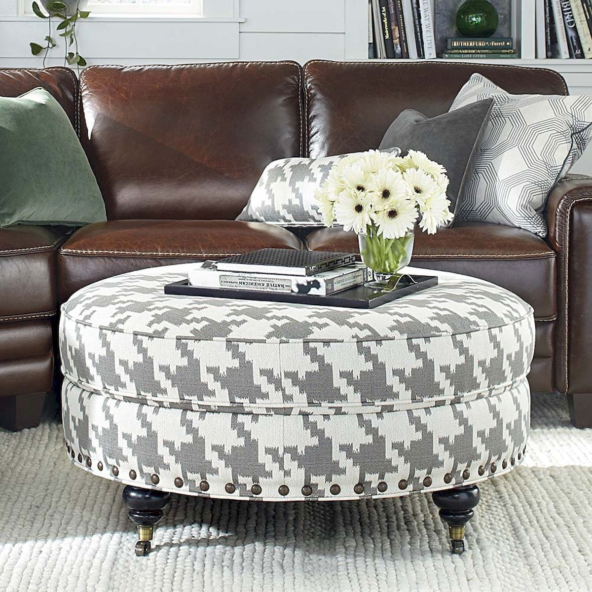 Round Coffee Table With Storage Ottomans - Ideas on Foter