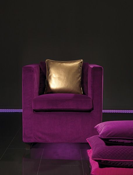 Purple velvet chair