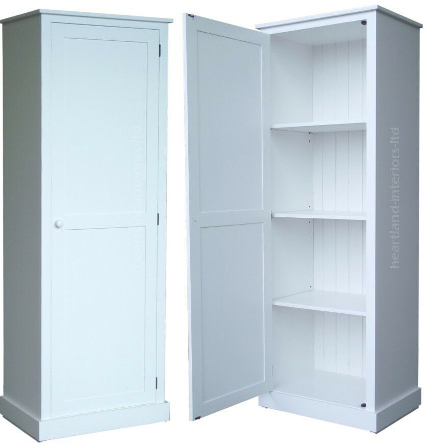 100 solid wood cupboard 180cm tall white painted linen pantry