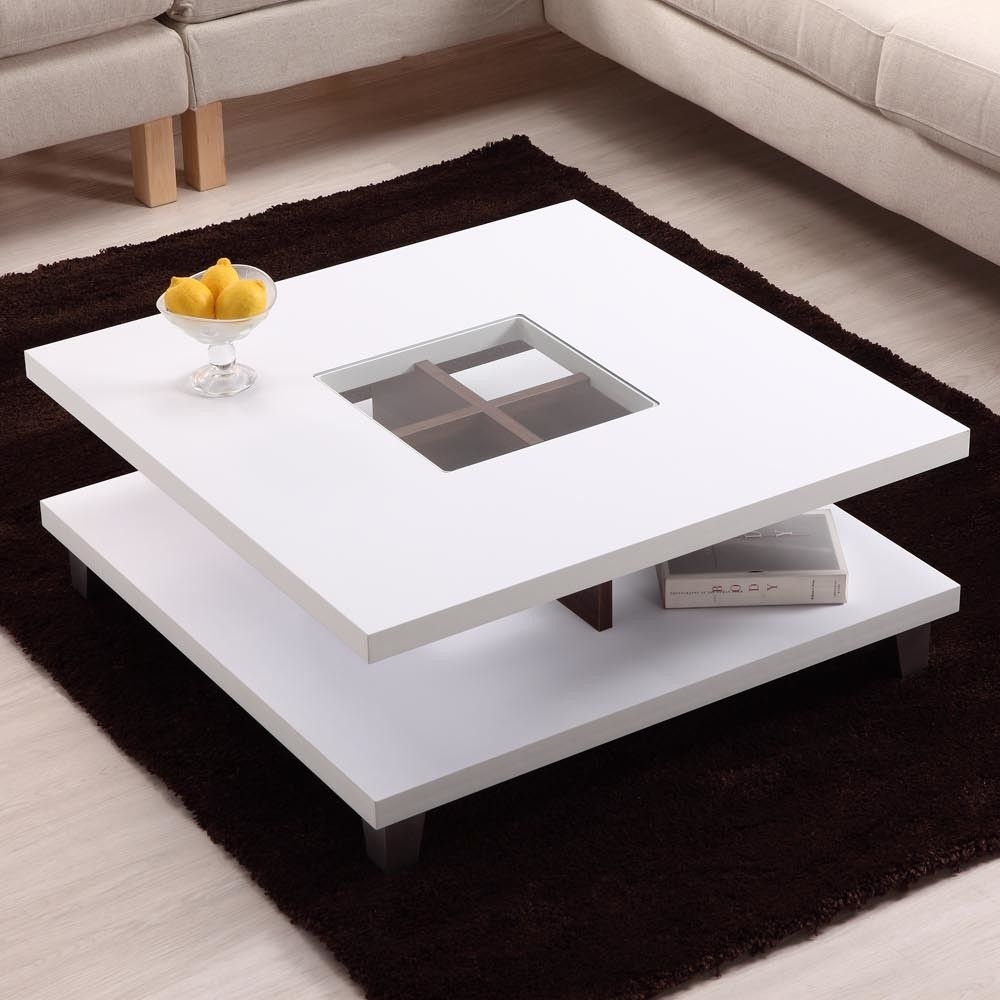 Bella two tier coffee table in white by hokku designs
