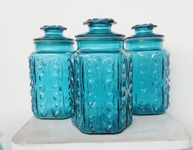 Colored glass kitchen canisters 21