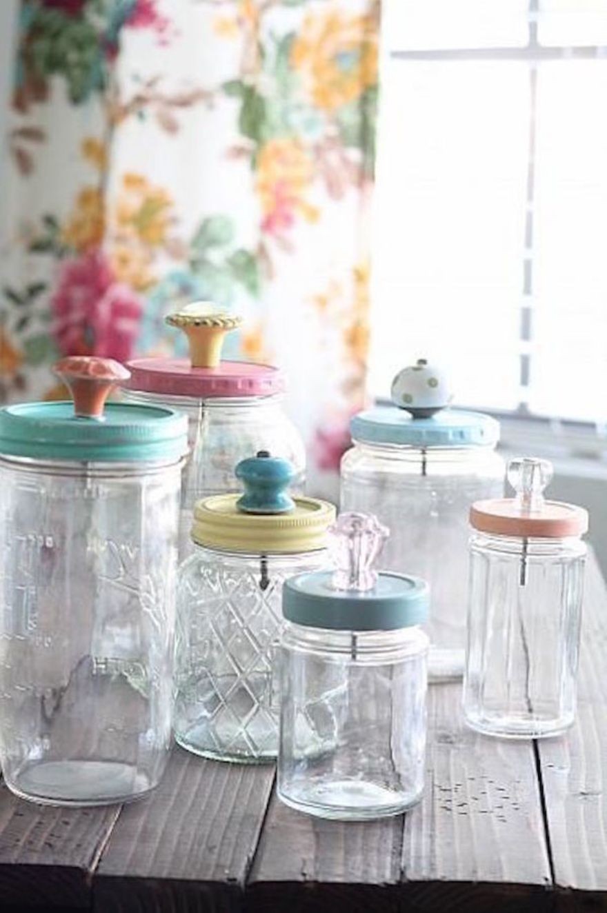 Colored glass kitchen canisters 22
