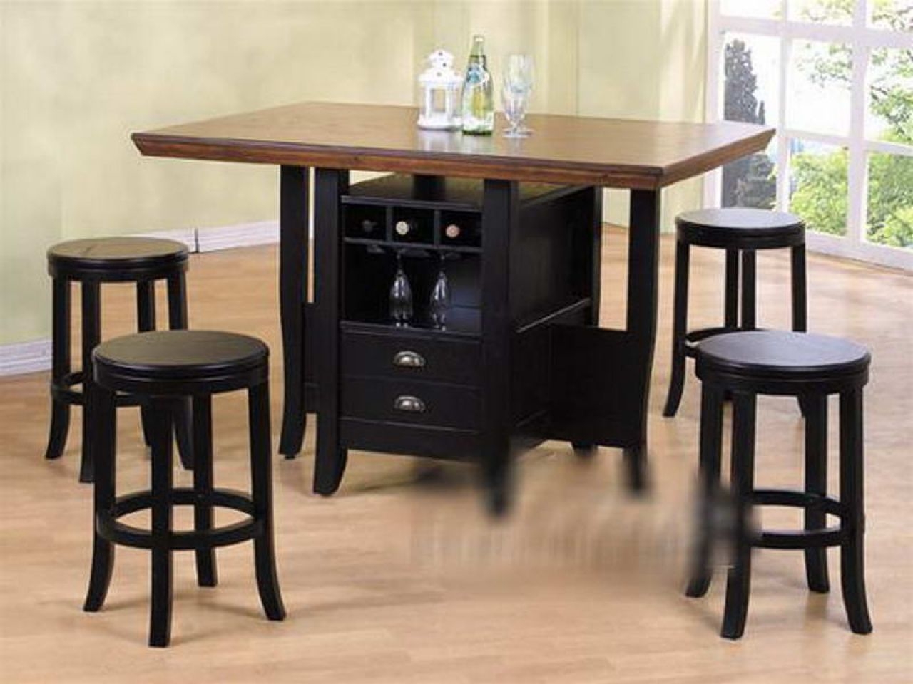 High top table with best sale storage underneath