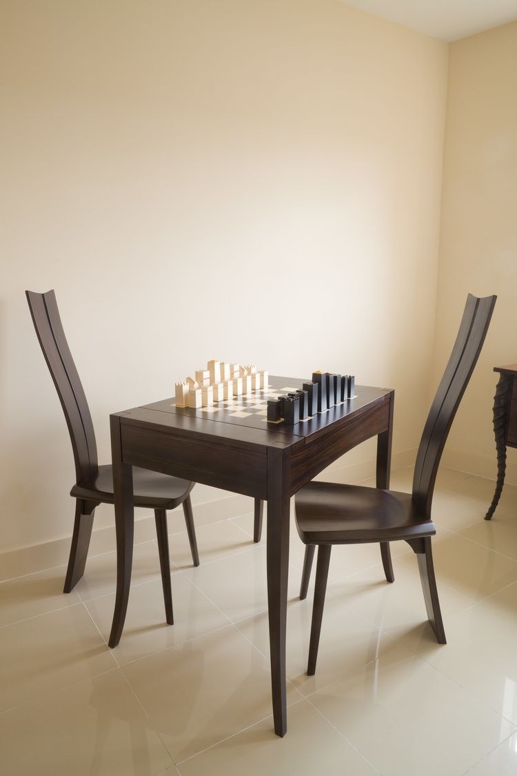 Games table and chairs macassar ebony 1