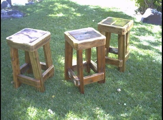 Homemade wooden bar stools