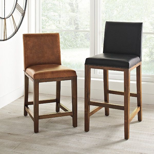 Leather bar stools with backs 4