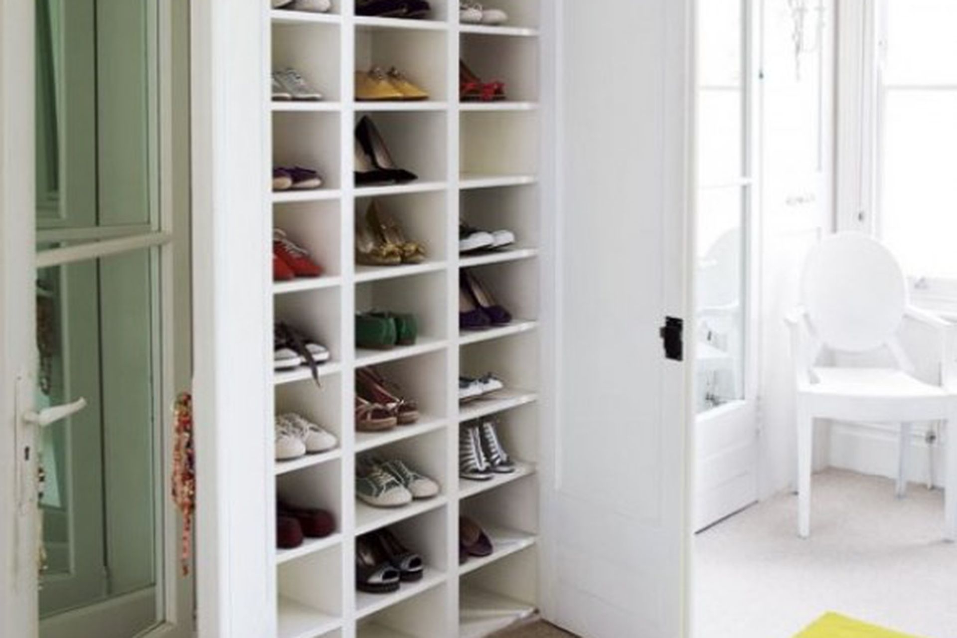 shoe closet with doors