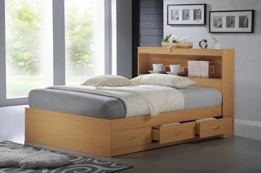 Single bed with bookcase headboard