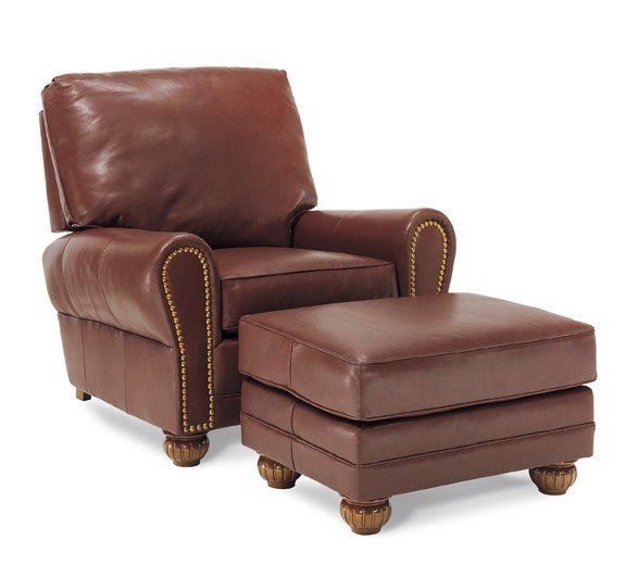Small leather chairs with ottomans 8
