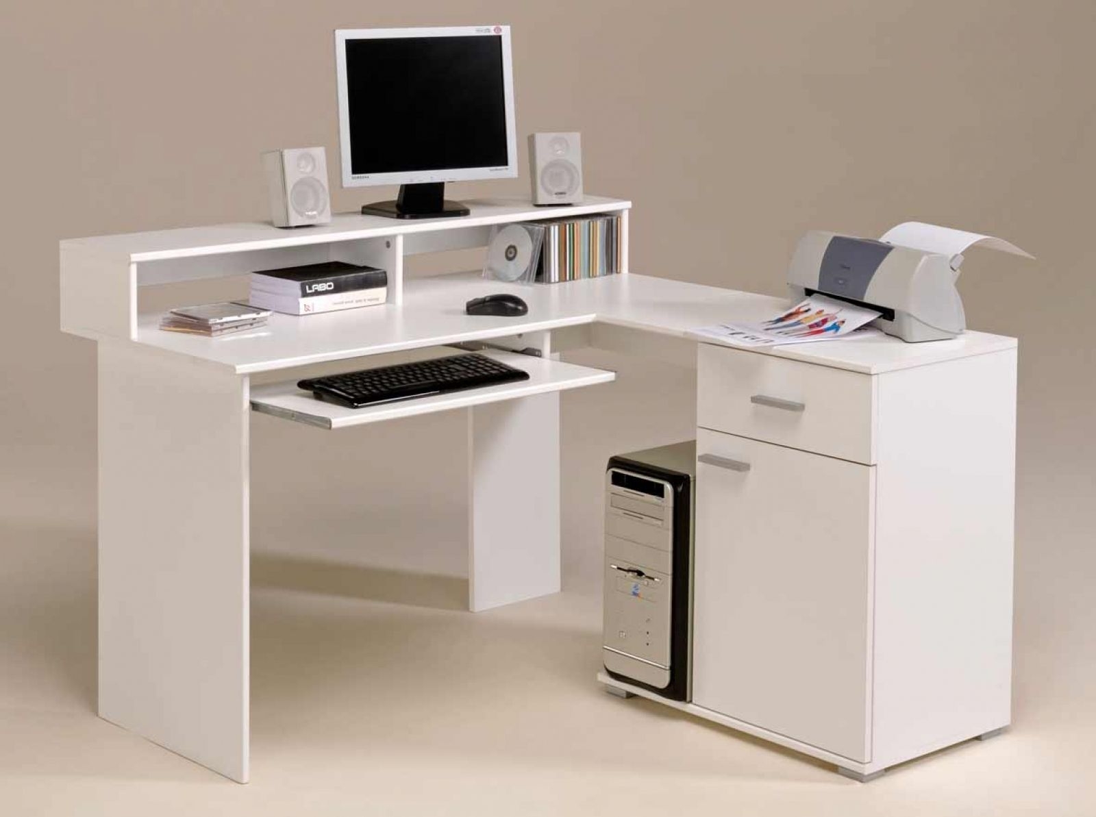 White corner computer desk 6