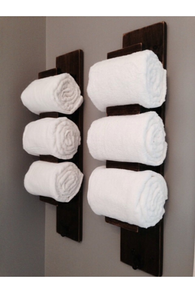 Wooden Bathroom Towel Rack