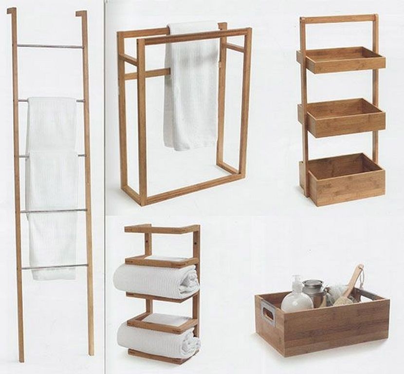 wooden towel rail rack