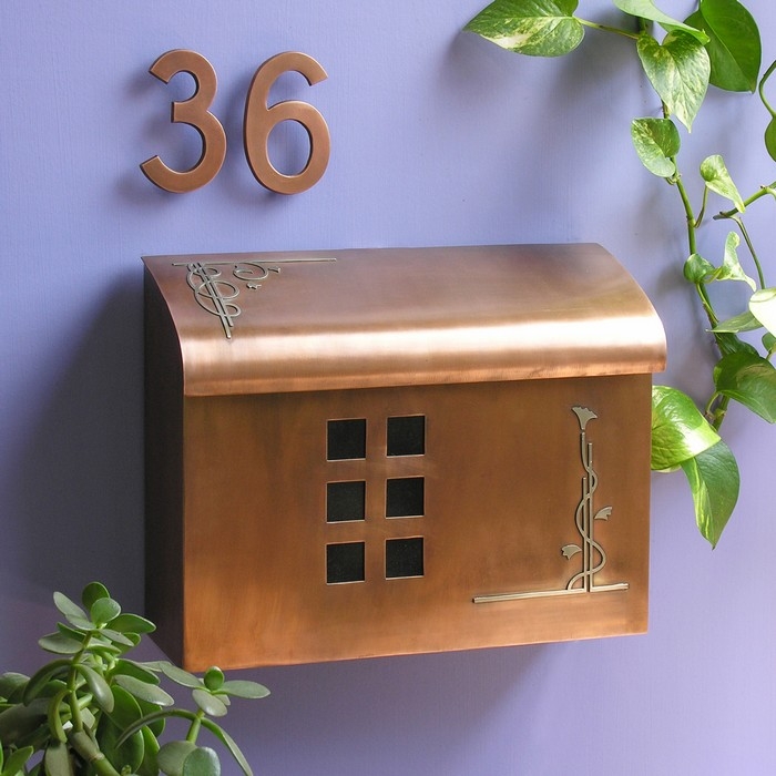 7 wall mount mailbox copper plated