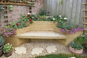 Deck planter bench