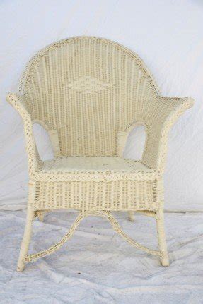 Ivory wicker chair indoors or outdoors
