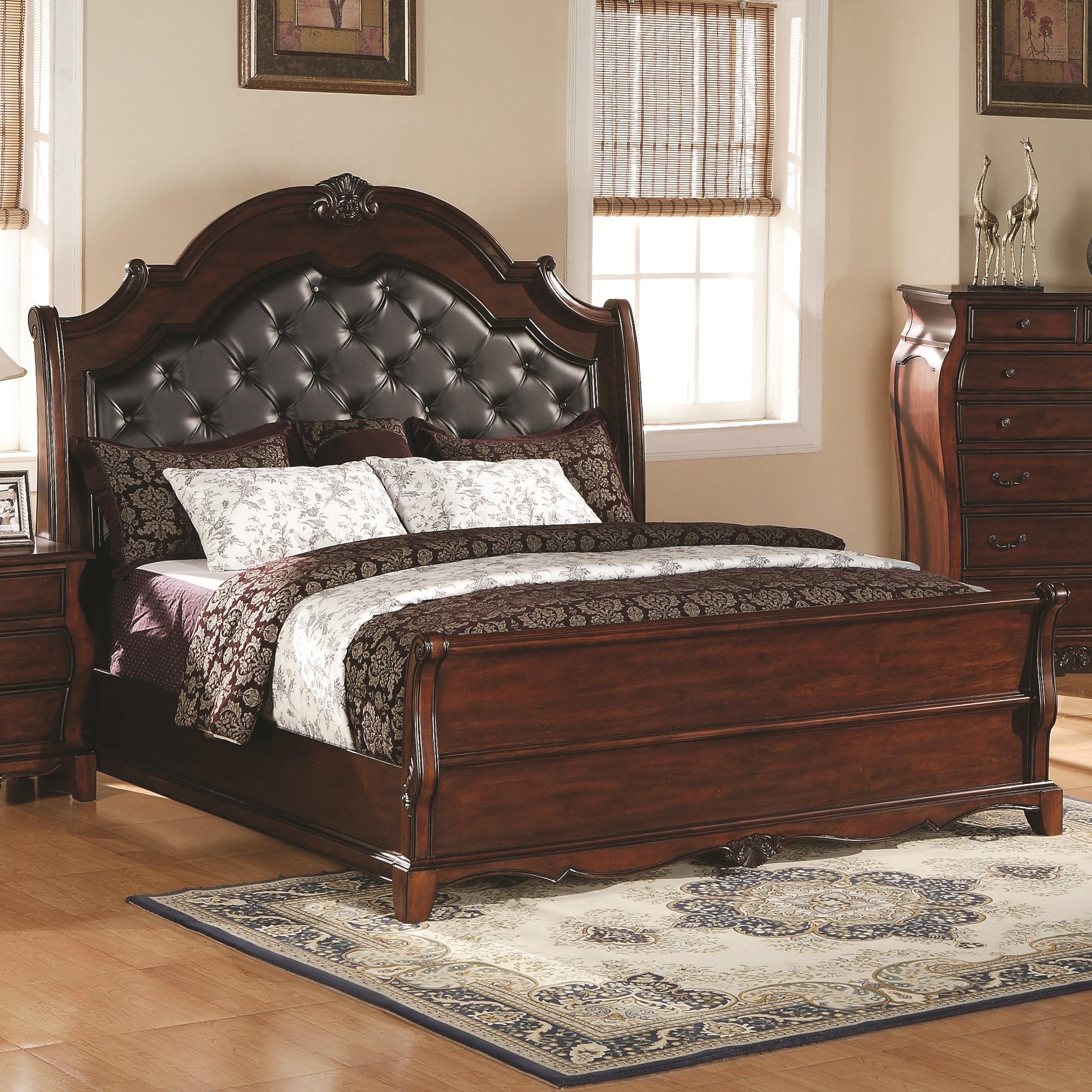 Leather and wood headboard 24