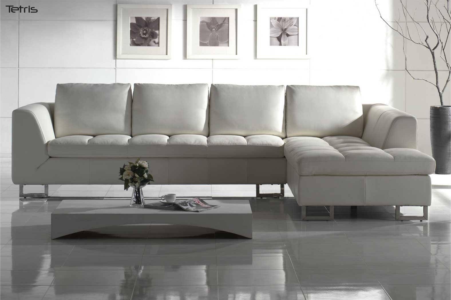 Modern reclining leather sofa