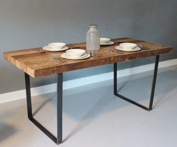 Reclaimed urban wood rustic dining table