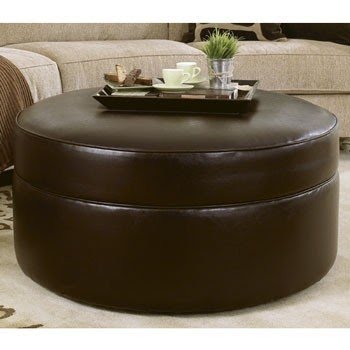Red leather ottoman coffee table