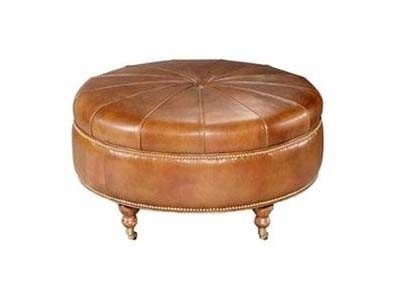Round leather coffee table 2