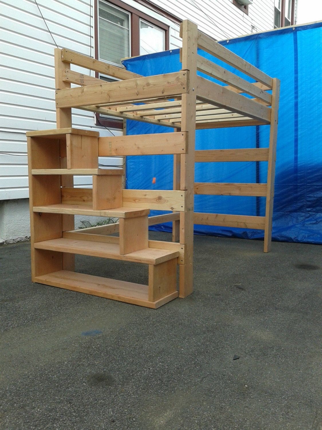 full loft bed with steps