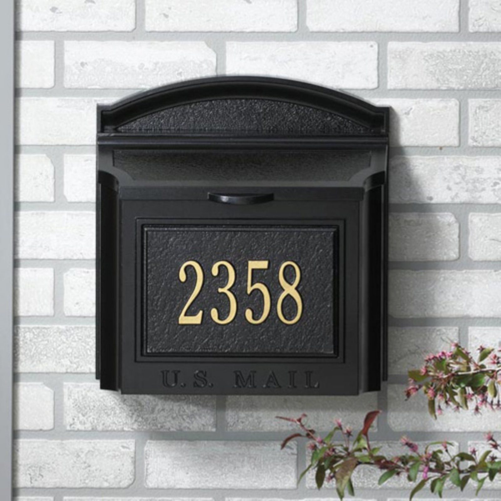 Whitehall mailbox number plaque only black by whitehall 65 00
