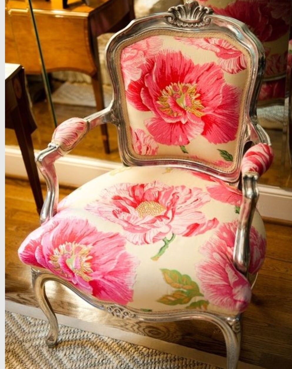 Floral upholstered chair 10