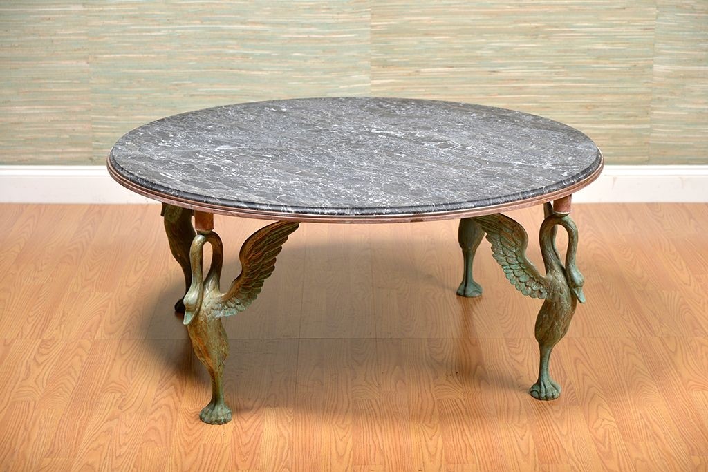 Marble top round coffee table 12