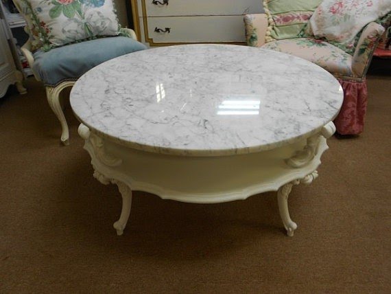 Marble top round coffee table 7